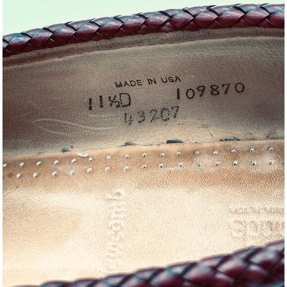 Allen Edmonds Newcomb Leather Burgundy Woven Braided Trim Loafers Size 11.5 D main image 7